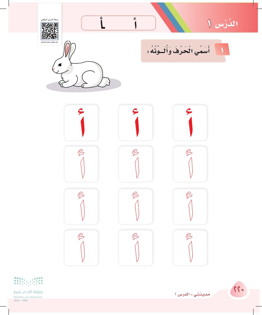 صورة صفحة ٢٢٠ من كتاب لغتي، حرف الألف، كاملة كما في المصدر