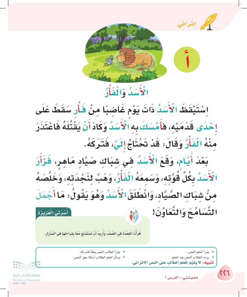 صورة صفحة ٢٢٦ من كتاب لغتي، حرف الألف، كاملة كما في المصدر